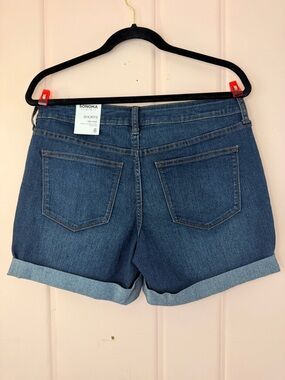 Sonoma Women's Dark Blue Denim Roll-Cuff Shorts sz8